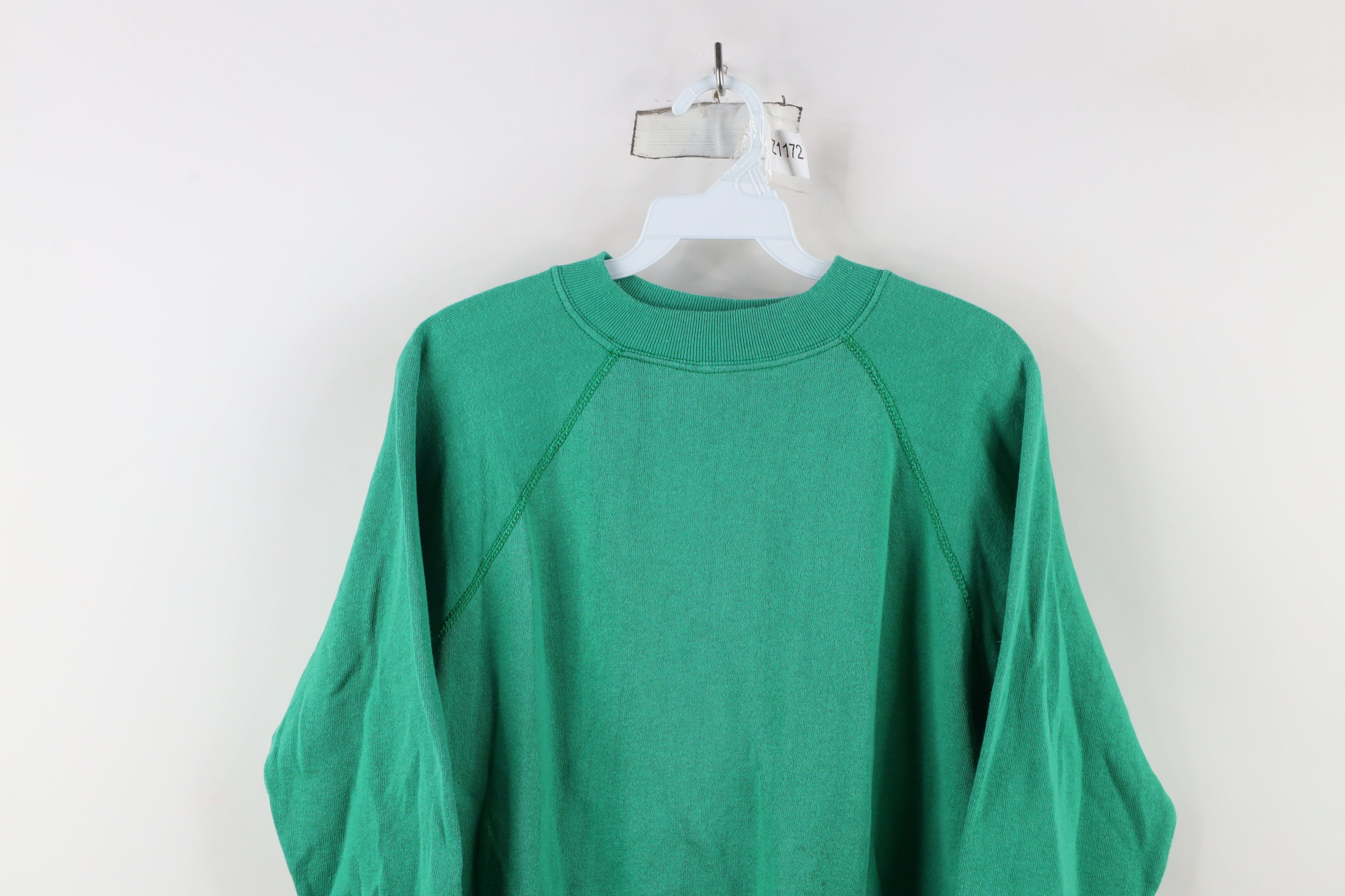 Vintage Vintage 70s Streetwear Raglan Crewneck Sweatshirt Green USA Size US M / EU 48-50 / 2 - 2 Thumbnail