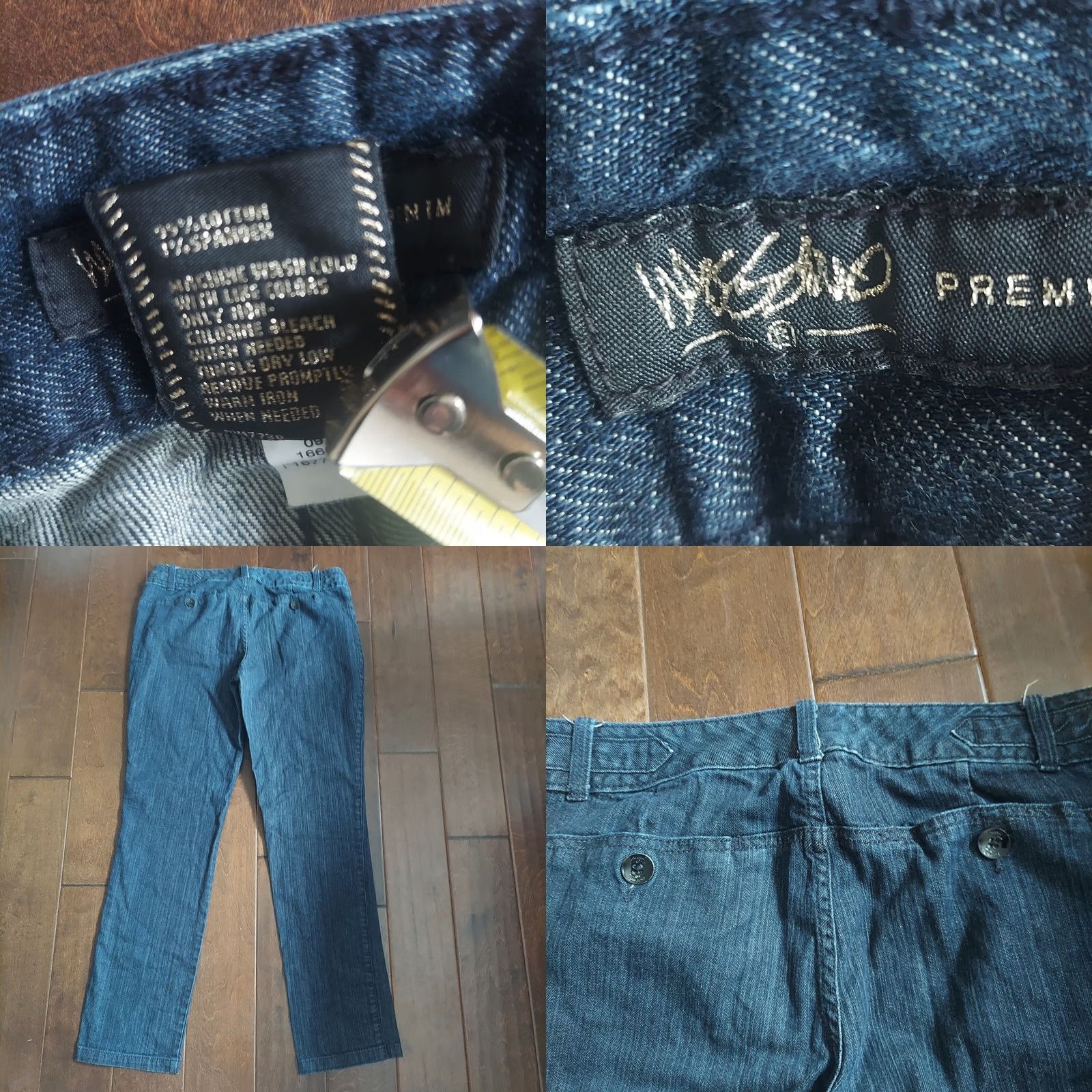 Mossimo Mossimo Women's Denim Jeans - Size 12 - Blue - Cotton Spandex - Regular - Straight - Dark Wash - Button Closure - Solid - Women Size 34" / US 12 / IT 48 - 9 Thumbnail