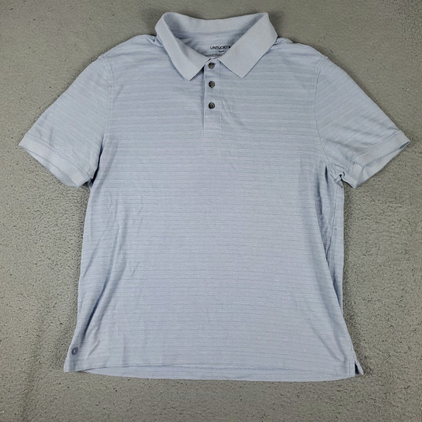 UNTUCKit UNTUCKit Polo Shirt Mens L Blue Striped Golf Casual Short Sleeve Shirt Men Size US L / EU 52-54 / 3 - 2 Thumbnail