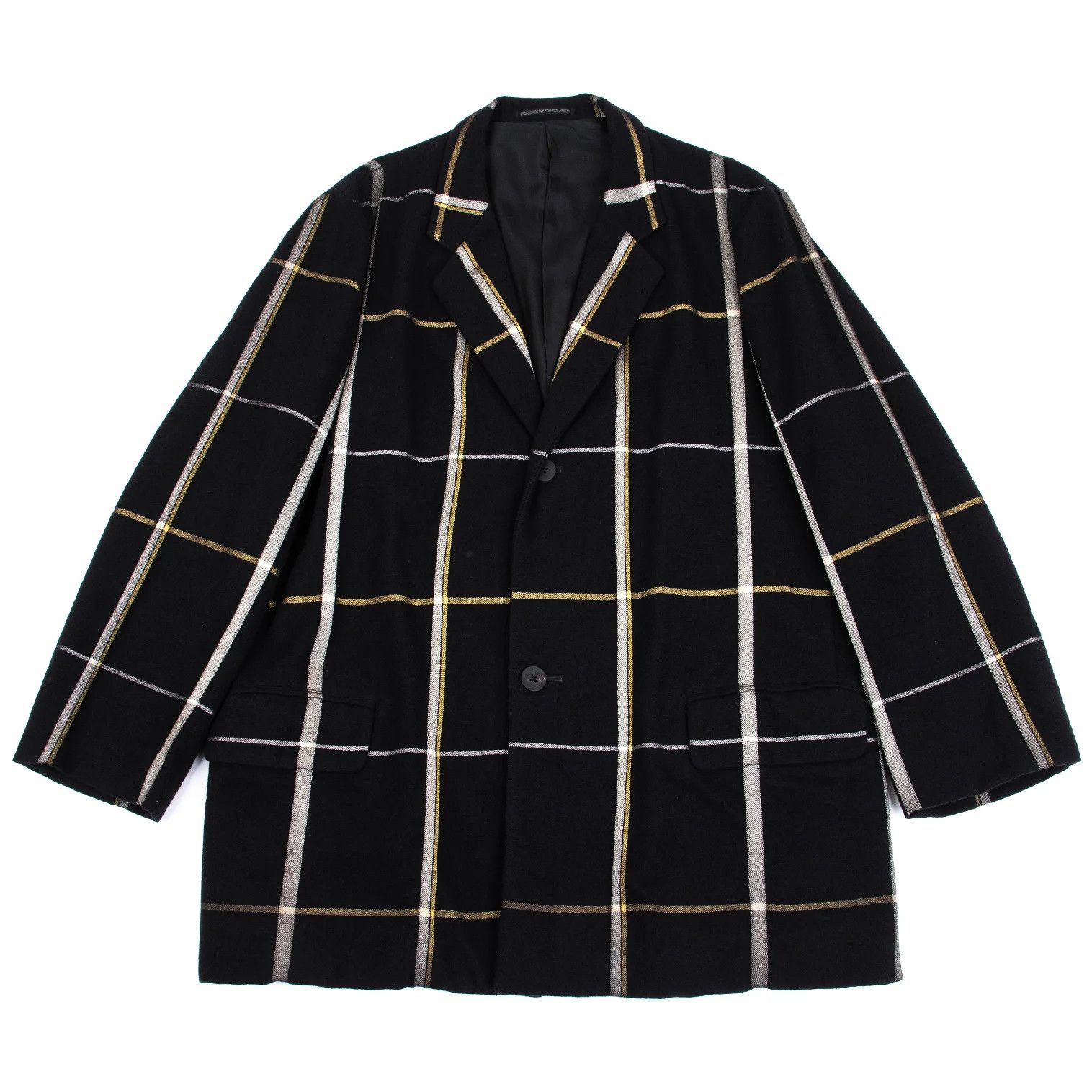 Yohji Yamamoto Yohji Yamamoto Fleece Wool Check Jacket Dark Navy Size US L / EU 52-54 / 3 - 1 Thumbnail