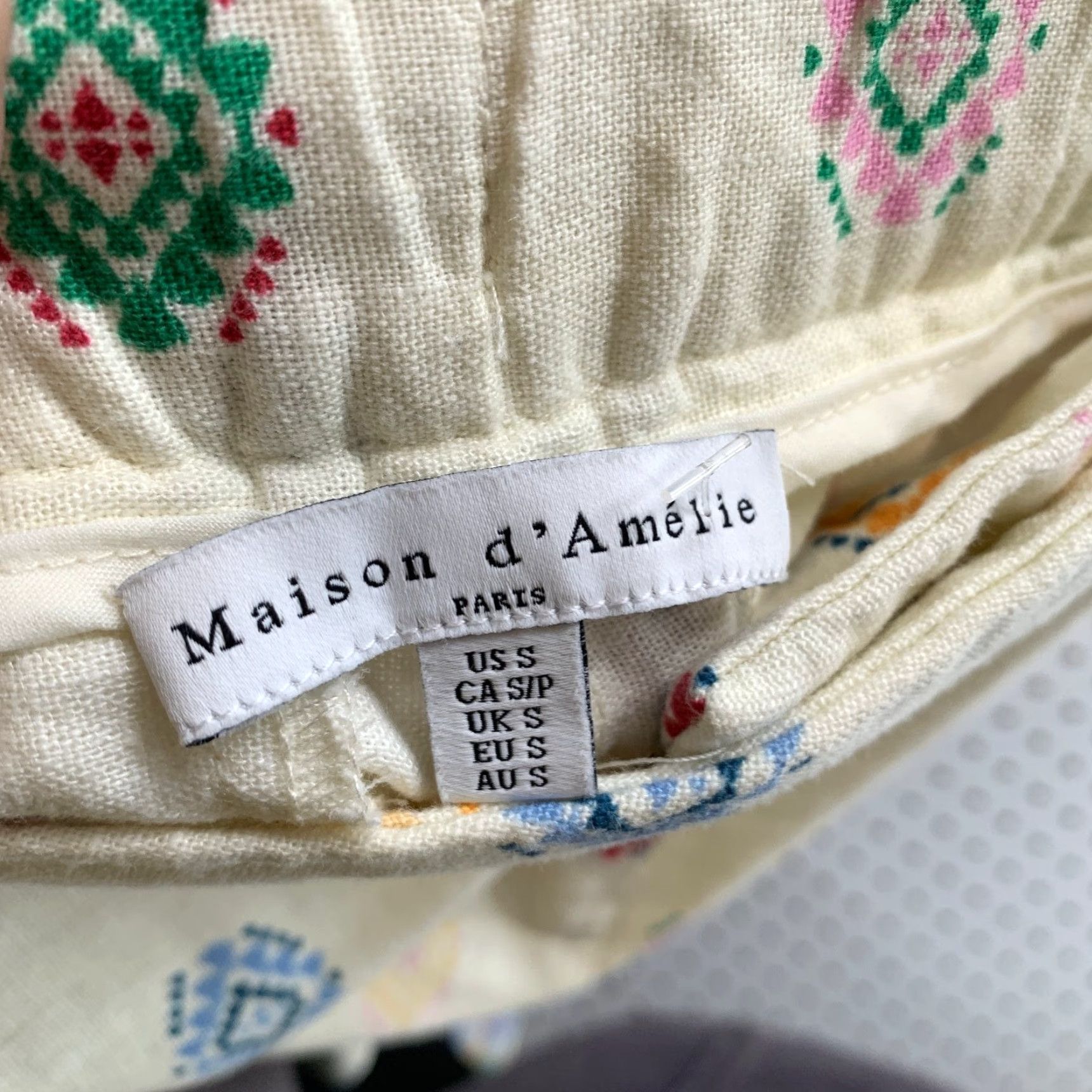 Anthropologie VINTAGE Anthropologie Linen Wide Leg Pants Women S Hippie Boho 28x26 Beige Floral Linen Crew? Size 28" / US 6 / IT 42 - 3 Thumbnail