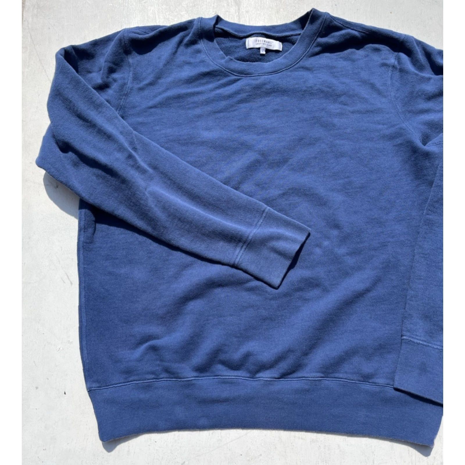 Vintage Freemans Sporting Club Sweatshirt Blue Solid XL Mens Crew Neck Pullover Heavyweight Casual Modern City Outdoor Logo - Size US XL / EU 56 / 4 - 4 Thumbnail