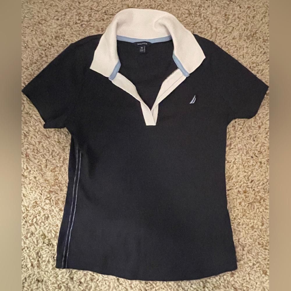 Designer Navy Blue Nautica Womens Polo Size XS / US 0-2 / IT 36-38 - 2 Thumbnail