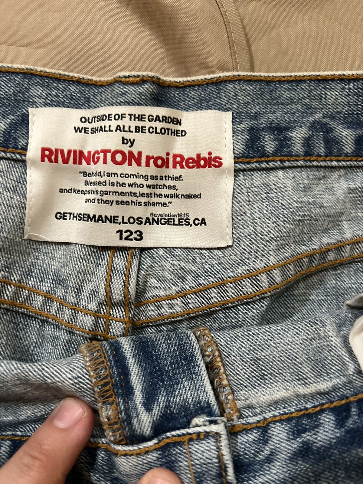 Fear of God × RRR-123 RRR123 x FEAR OF GOD - Inri He Rose Denim Jeans size 32 Size US 32 / EU 48 - 4 Thumbnail