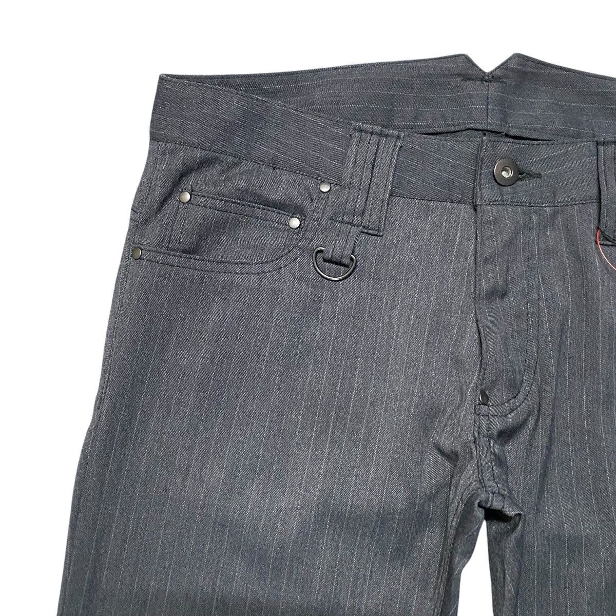 Japanese Brand GARÇON WAVE Pinstripe Wolf Low Flare Pants Size US 31 - 4 Thumbnail