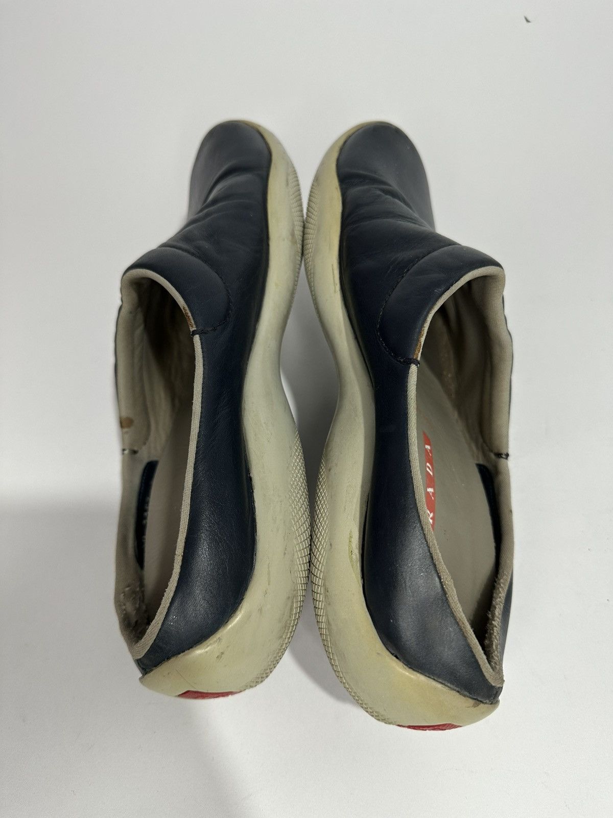 Prada Vintage 2000s Prada Blue Leather Slip-on Mules. Size US 8 / EU 41 - 5 Thumbnail