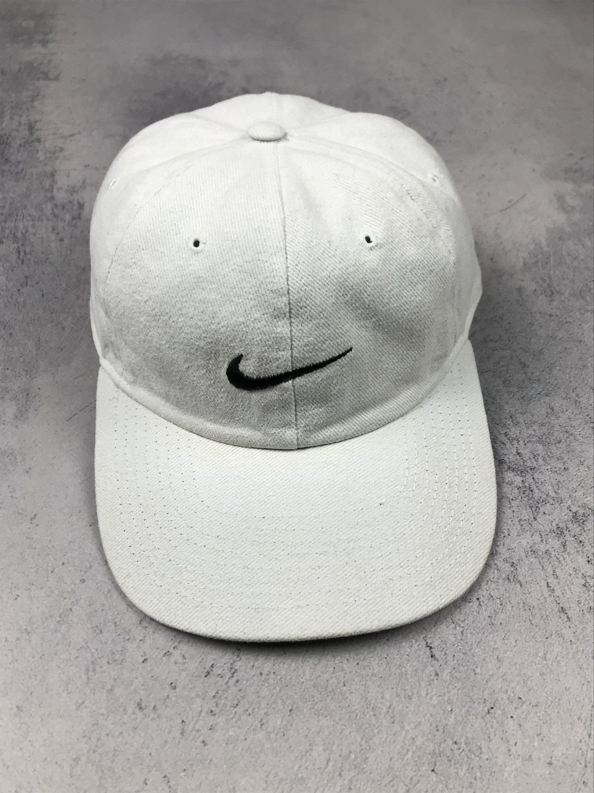 Nike × Vintage Vintage Nike Center Logo Swoosh Cap Hat Adjustable Drill Size ONE SIZE - 2 Thumbnail