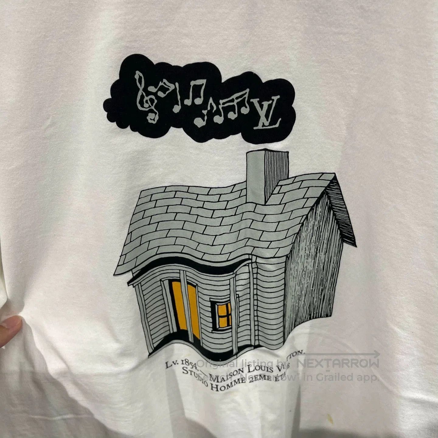 Louis Vuitton White House & Musical Notes Graphic Short Sleeve Tee. Size US L / EU 52-54 / 3 - 4 Thumbnail