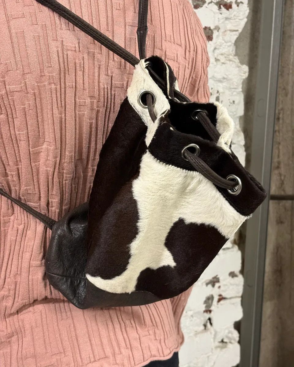 Dolce & Gabbana SS2000 Dolce & Gabbana Cow Effect Pony Hair Leather Backpack Size ONE SIZE - 4 Thumbnail