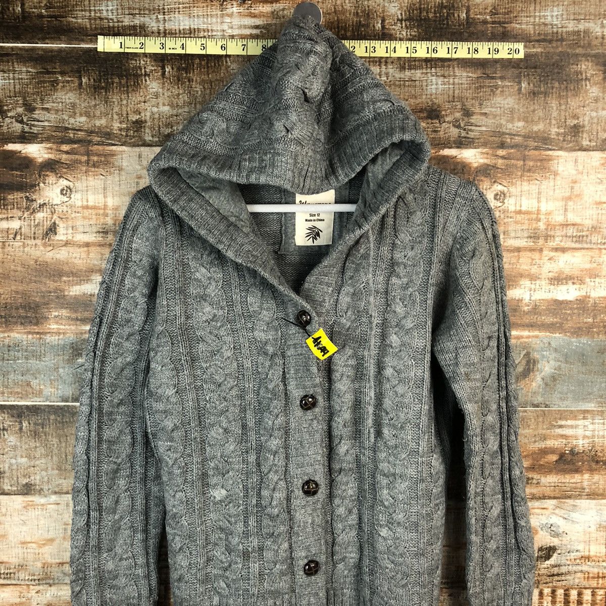 Japanese Brand Wave Zone Grey Cardigan Hoodie Knitwear #A1694 Size M / US 6-8 / IT 42-44 - 5 Thumbnail
