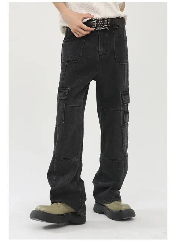 Japanese Brand VIBE Street retro washed loose wide-leg cargo jeans Size US 32 / EU 48 - 1 Thumbnail