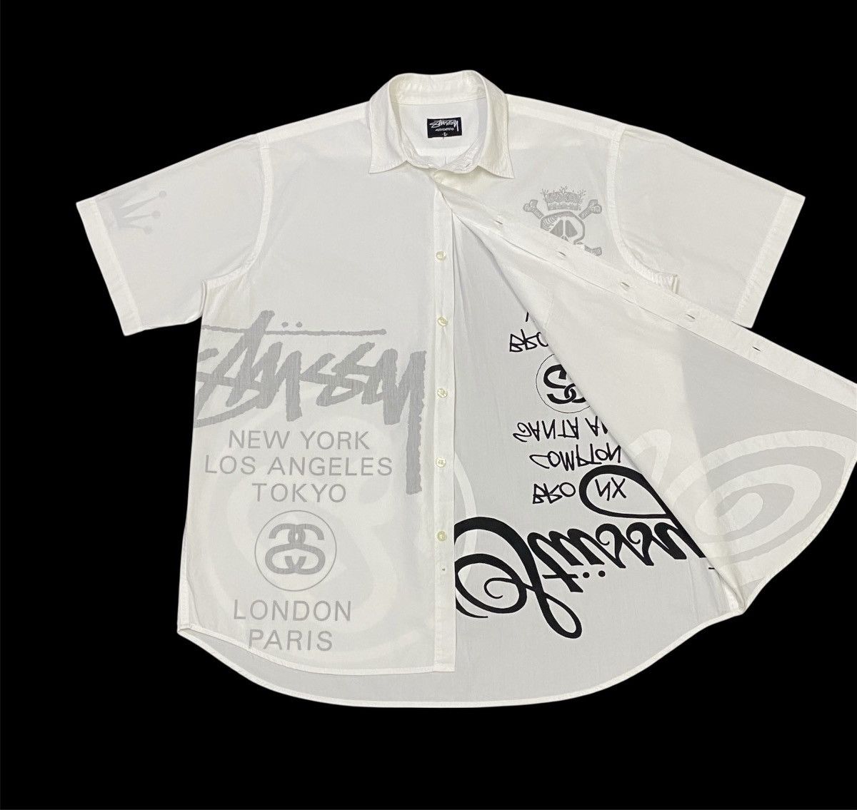 Stussy Stussy New York Printed Upside Down Button Ups Shirt Size US L / EU 52-54 / 3 - 4 Thumbnail