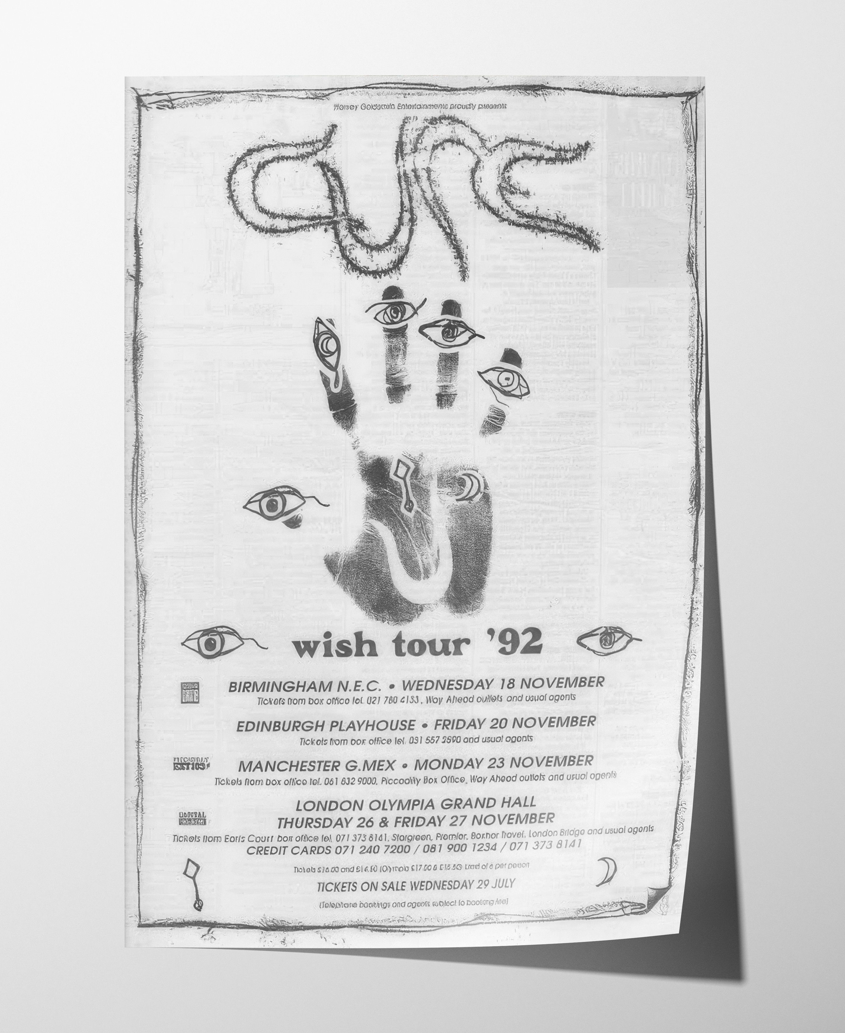Band Tees Cure Poster Print Shirt Gift Vintage Music Merch Size ONE SIZE - 3 Thumbnail