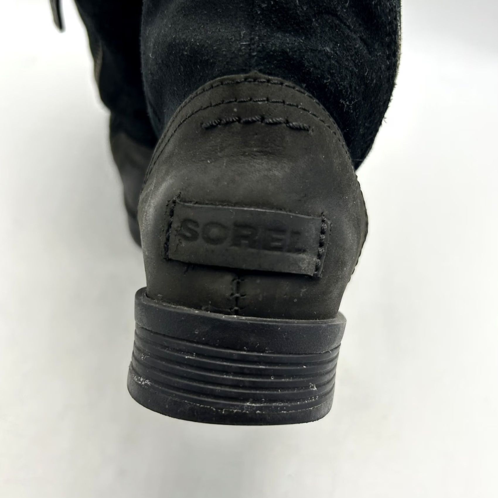 SOREL Sorel Emelie Boots Womens 6 Black Leather Winter Fur Waterproof Mid-Calf Fold Over Block Heel Size US 6 / IT 36 - 6 Thumbnail