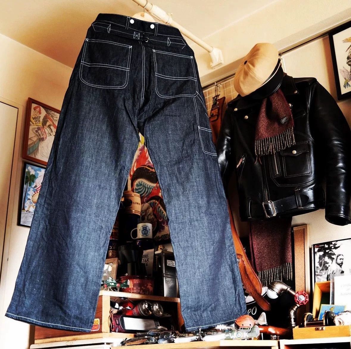Dry Bones 1920s Double Knee Painter Wide-Leg Jeans Size US 30 / EU 46 - 9 Thumbnail
