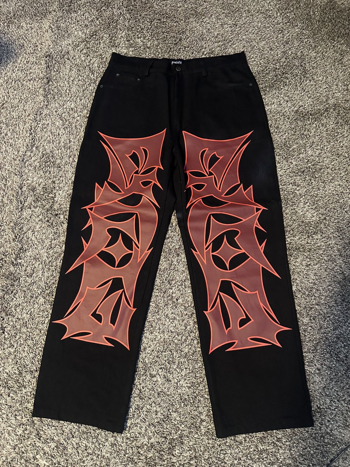 Other Explote Jeans Red Black Men Size L Size US 33 - 1 Thumbnail