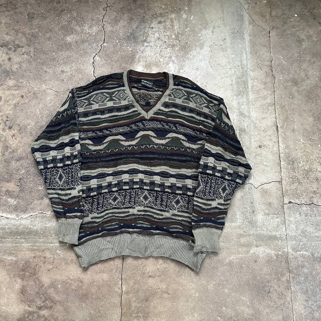 Carlo Colucci 90’s Vintage Wool Mohair Coogi style Florentino Sweater Size US XXL / EU 58 / 5 - 8 Thumbnail