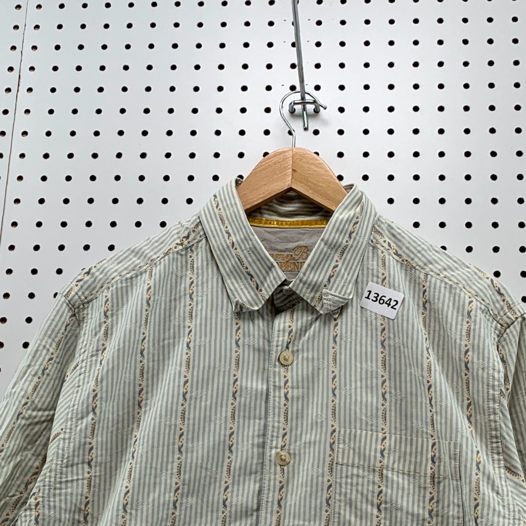 Tommy Bahama Tommy Bahama Button-Up Shirt Gray Long Sleeve Western Large 23.5x31 Mens Regular (L) Cotton Knit Button-Down Collared Plaid Pattern Size US L / EU 52-54 / 3 - 3 Thumbnail