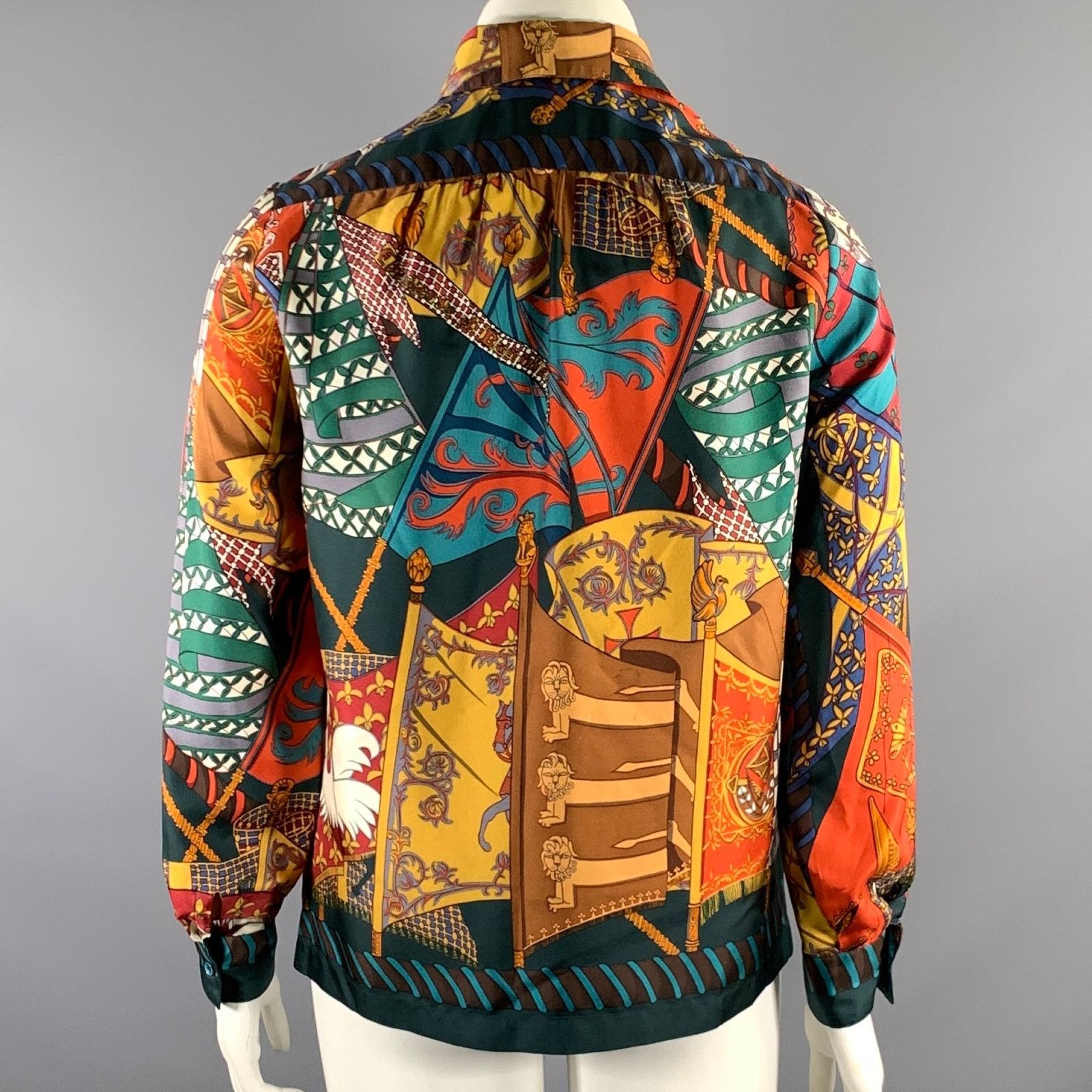 Hermes HERMES Size 8 Multi-Color Silk Long Sleeve Shirt Size M / US 6-8 / IT 42-44 - 5 Thumbnail