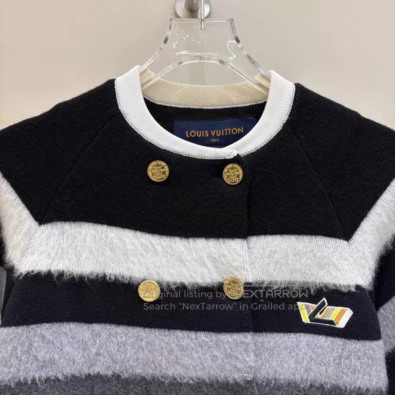 Louis Vuitton Louis Vuitton Black and Grey Patchwork Gold Button Logo Wo Size M / US 6-8 / IT 42-44 - 3 Thumbnail