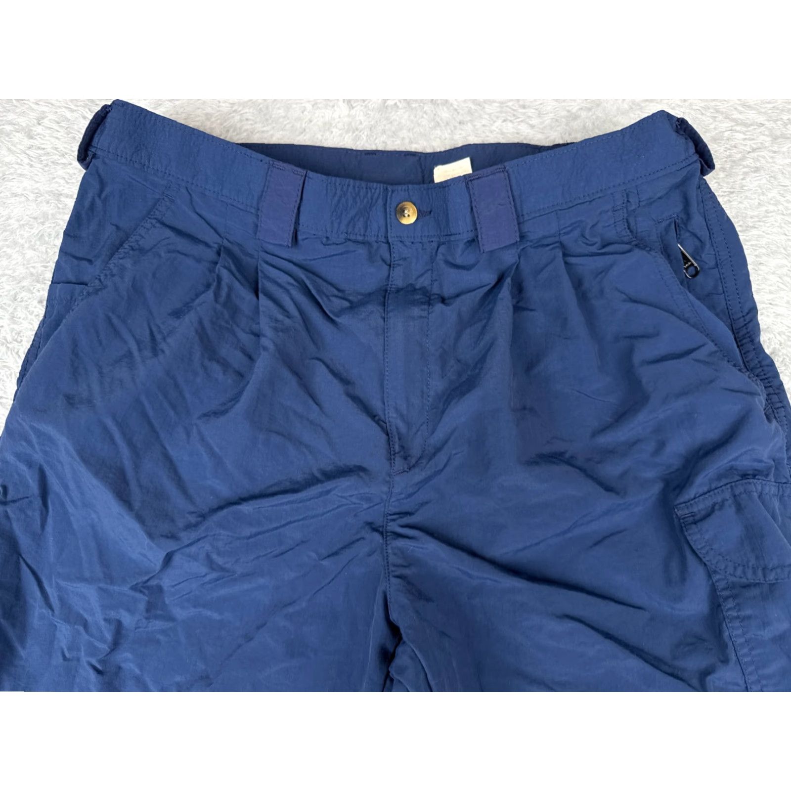 Vintage Travelsmith Pants Men Large Blue Pleated Cargo Zipper Pockets Hike Camp 36x26 Size US 33 - 4 Thumbnail