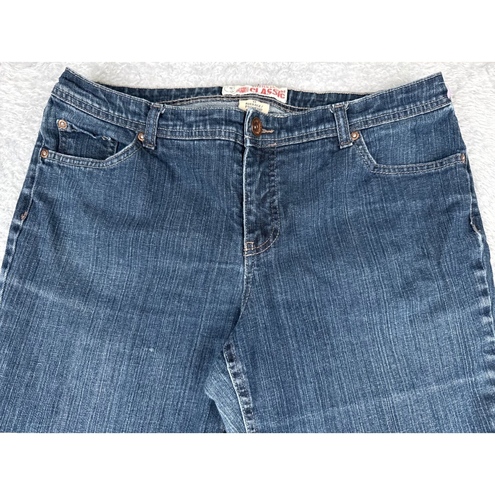 Faded Glory VINTAGE Faded Glory Women's Jeans Straight Fit 12 Blue Denim Cotton Stretch 32x30 Size 34" / US 12 / IT 48 - 4 Thumbnail