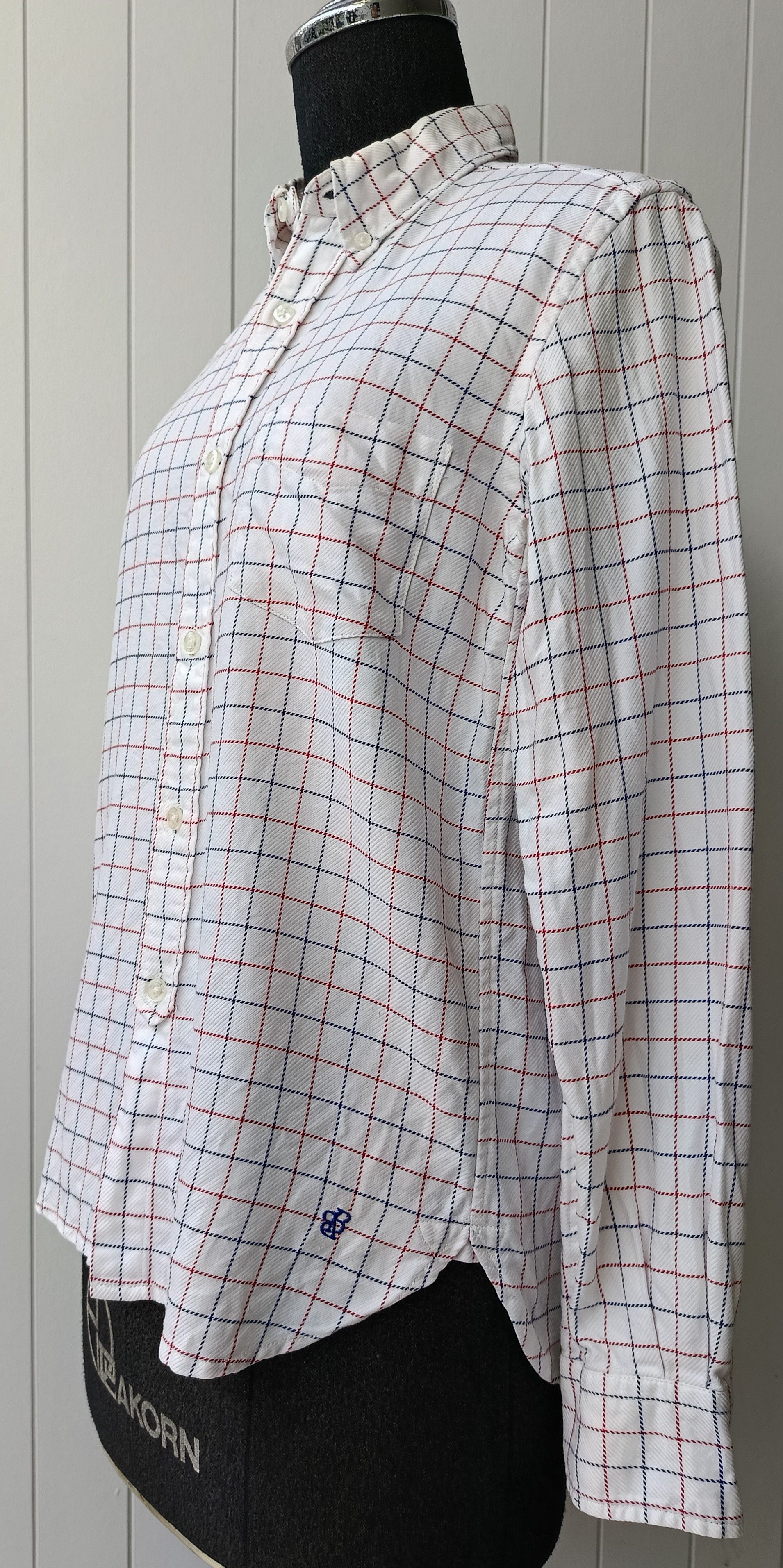 Beams Plus × Japanese Brand BEAMS BOY white square check striped button down shirt S M Size M / US 6-8 / IT 42-44 - 8 Thumbnail