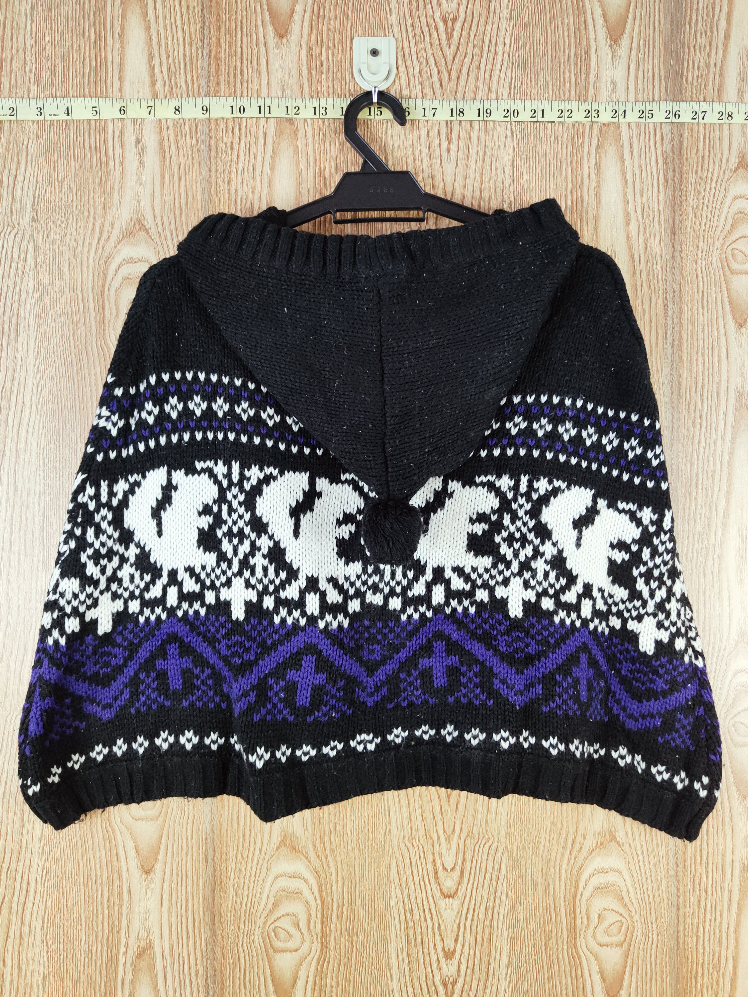 Japanese Brand × Vintage T.t.u Black Purple Knitwear Hoodie Cape - Vintage Stuff Size M / US 6-8 / IT 42-44 - 5 Thumbnail