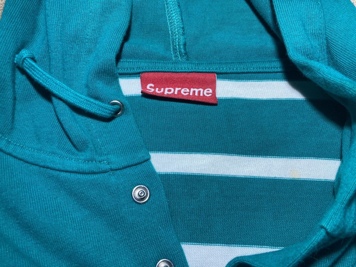 Supreme SS09 Supreme Striped Snap Placket Pullover Green 2009 Hoody Size US M / EU 48-50 / 2 - 7 Thumbnail