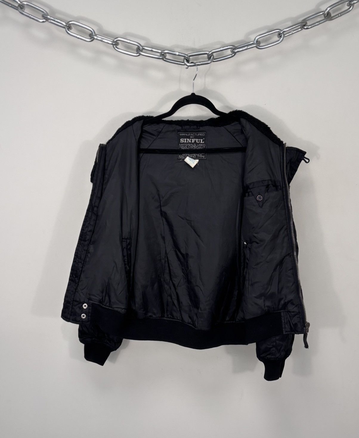 Other Vintage Sinful Y2K Rare Black N-2B Flight Bomber Jacket Size US M / EU 48-50 / 2 - 3 Thumbnail