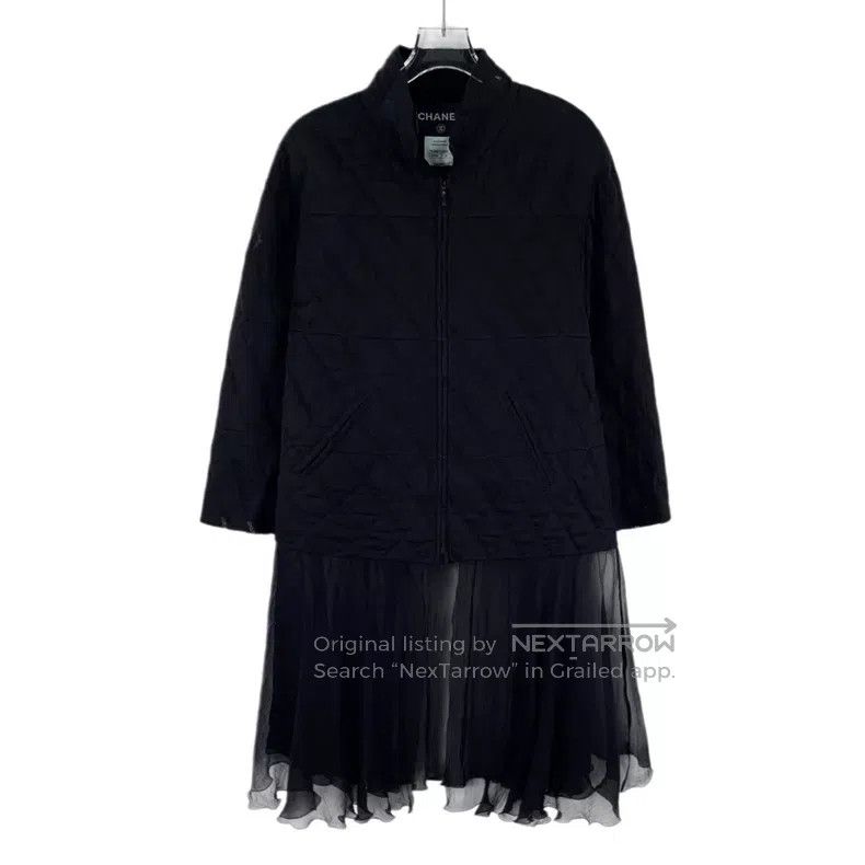 Chanel Chanel Black diamond mulberry silk stitching mesh zipper l Size XXS / US 00 / IT 34 - 1 Thumbnail