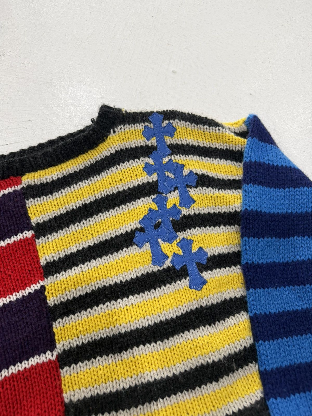 Chrome Hearts Chrome Hearts Cashmere Cropped Striped Sweater Size S / US 4 / IT 40 - 3 Thumbnail