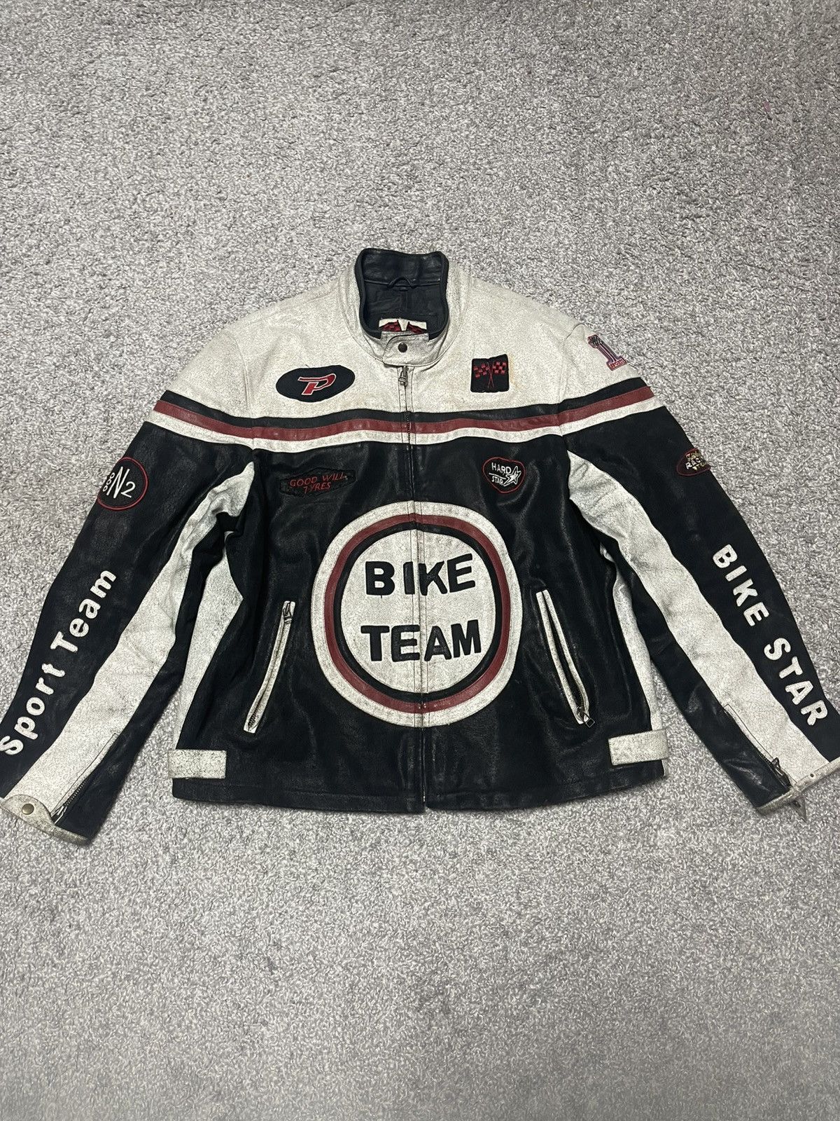 Japanese Brand Vintage Racing Moto Leather Jacket Bike Team size XL Size US XL / EU 56 / 4 - 1 Thumbnail