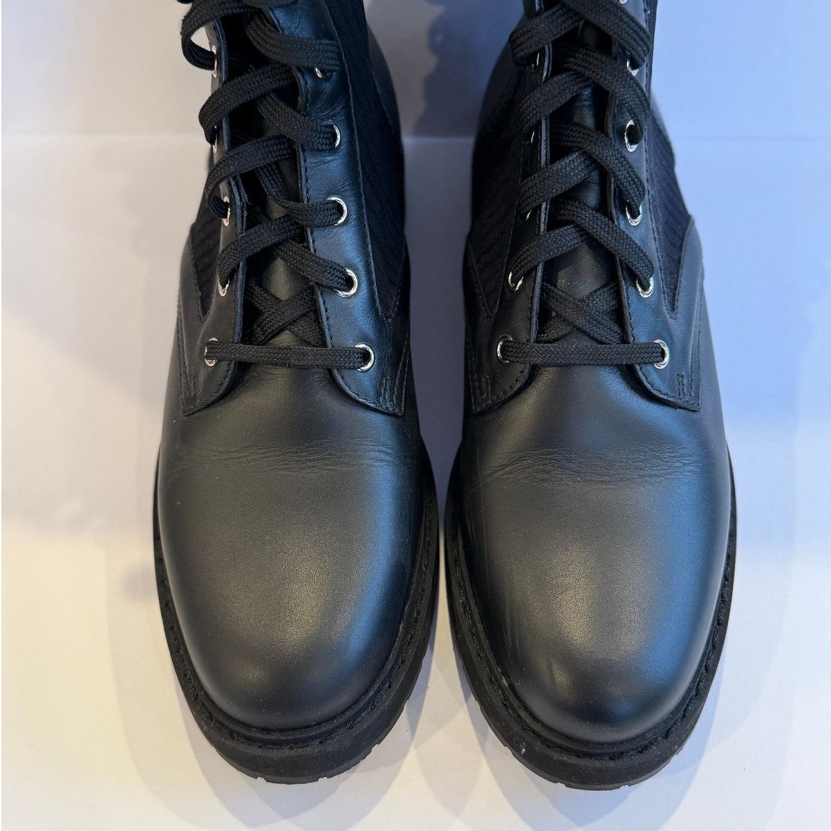 Fendi Fendi Leather Combat Boot with FF Cuff Size 40.5 Size US 9.5 / IT 39.5 - 12 Thumbnail