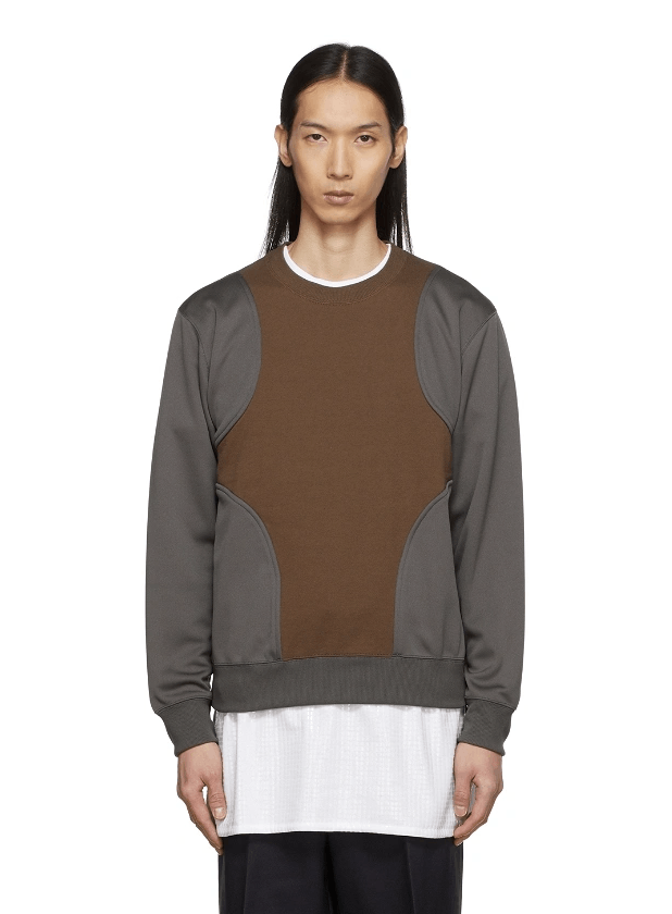 image of Comme Des Garcons Homme Deux Cdg Homme Deux Paneled Sweater in Grey, Men's (Size Medium)