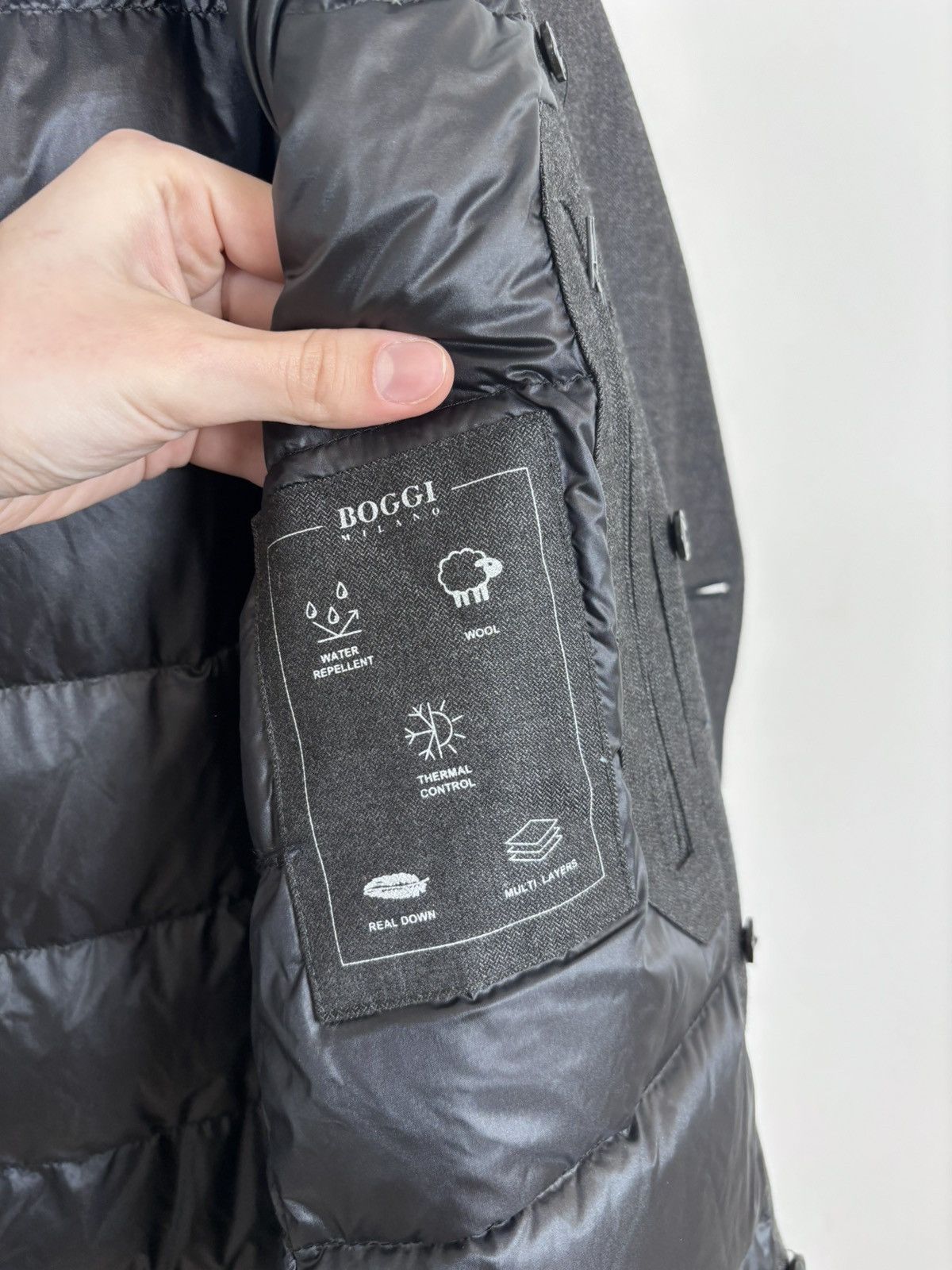 Boggi Boggi Milano Men’s Gray Water Repellent Down Wool Coat Size US L / EU 52-54 / 3 - 16 Thumbnail