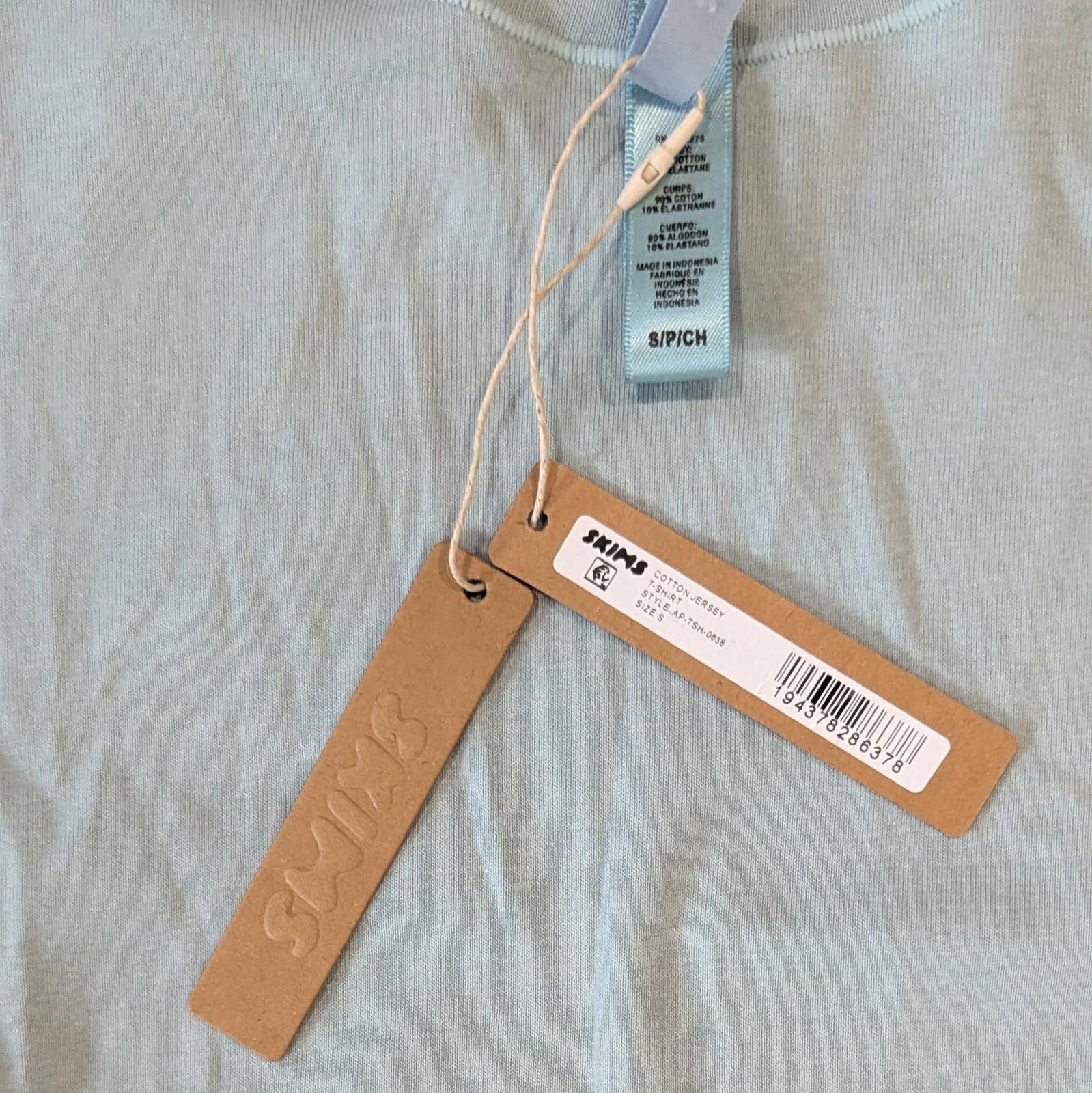 Swims SKIMS Cotton Jersey Fitted Crew Neck T-Shirt S Mineral Green Size S / US 4 / IT 40 - 4 Thumbnail