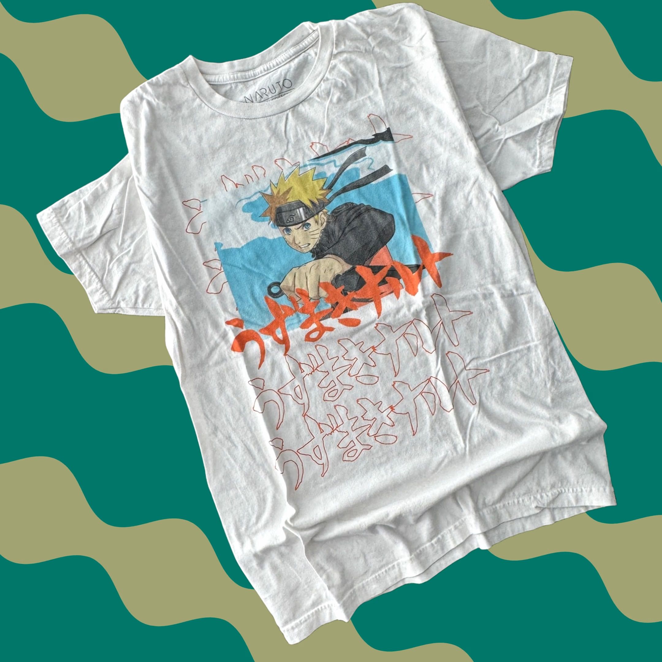 Vintage VINTAGE Naruto Avatar Shippuden White Graphic Short Sleeve Tee M Mens Size US 31 - 1 Thumbnail