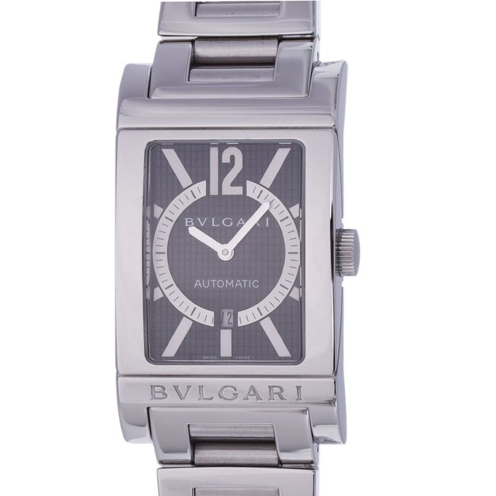 Bvlgari BVLGARI Bulgari Retangolo RT45S Men's SS Watch Automatic Black ...