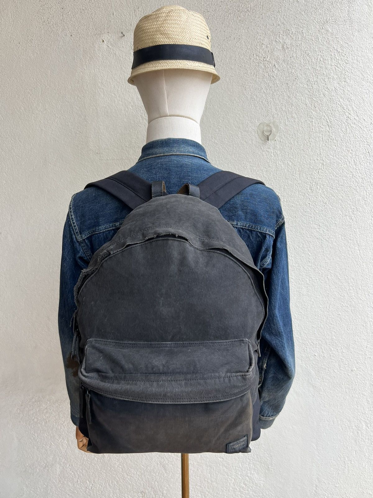 Porter Vintage Porter Distress Yoshida Sun Fade Black Backpack Bag Size ONE SIZE - 3 Thumbnail