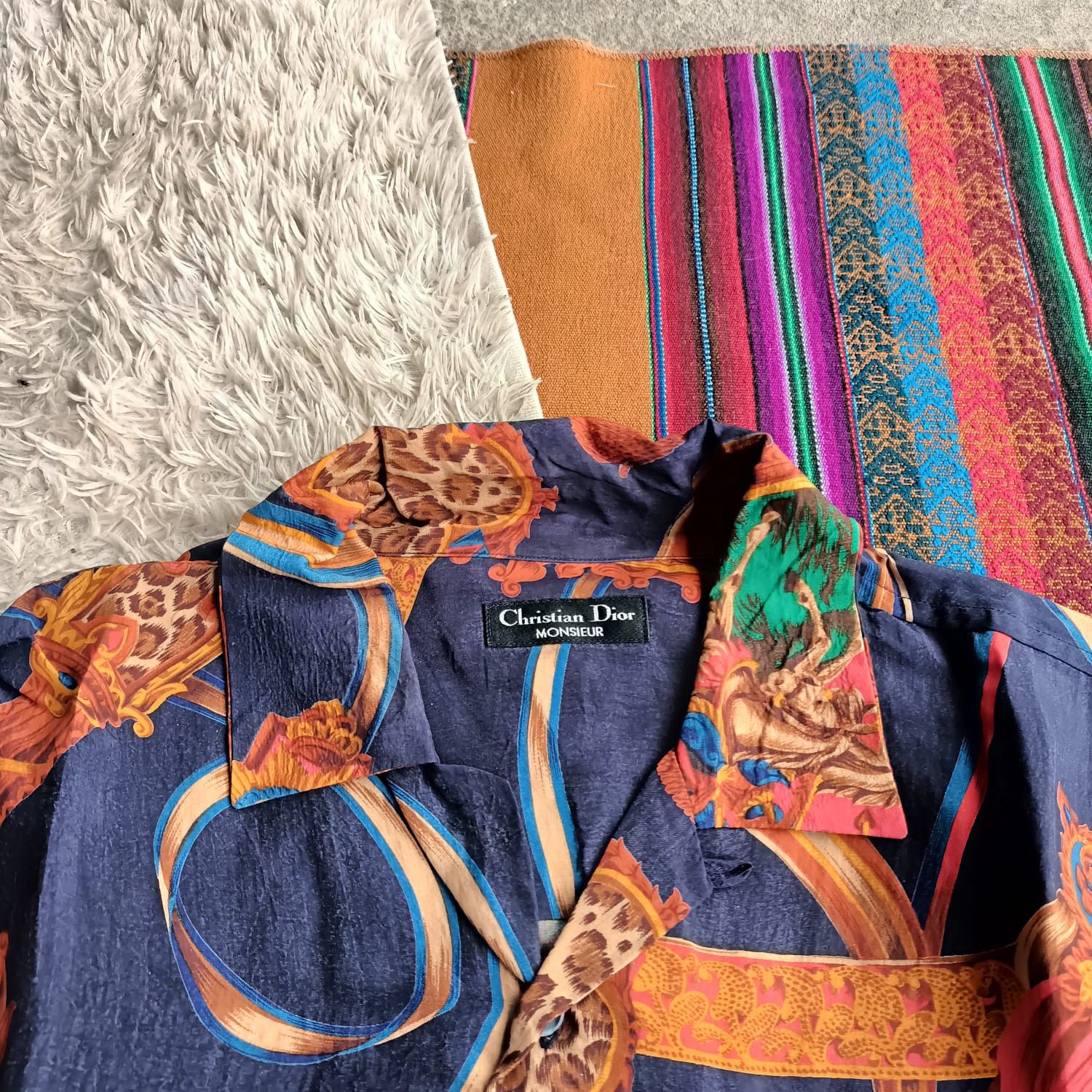 Vintage Christian Dior kingdom prince camp collar L/s shirt