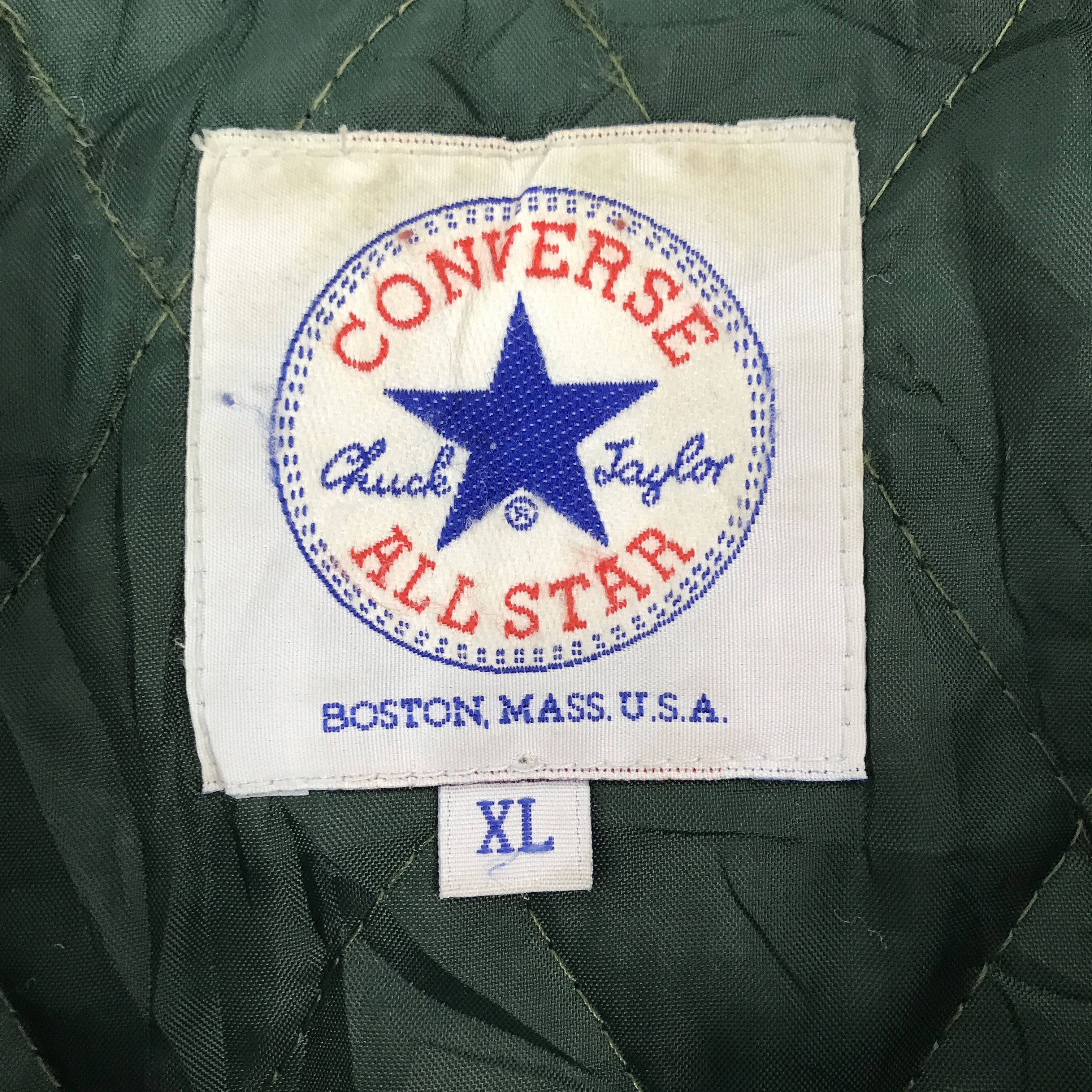 Converse × Vintage Vintage Converse All Star Bomber green Jacket Size US XL / EU 56 / 4 - 9 Thumbnail