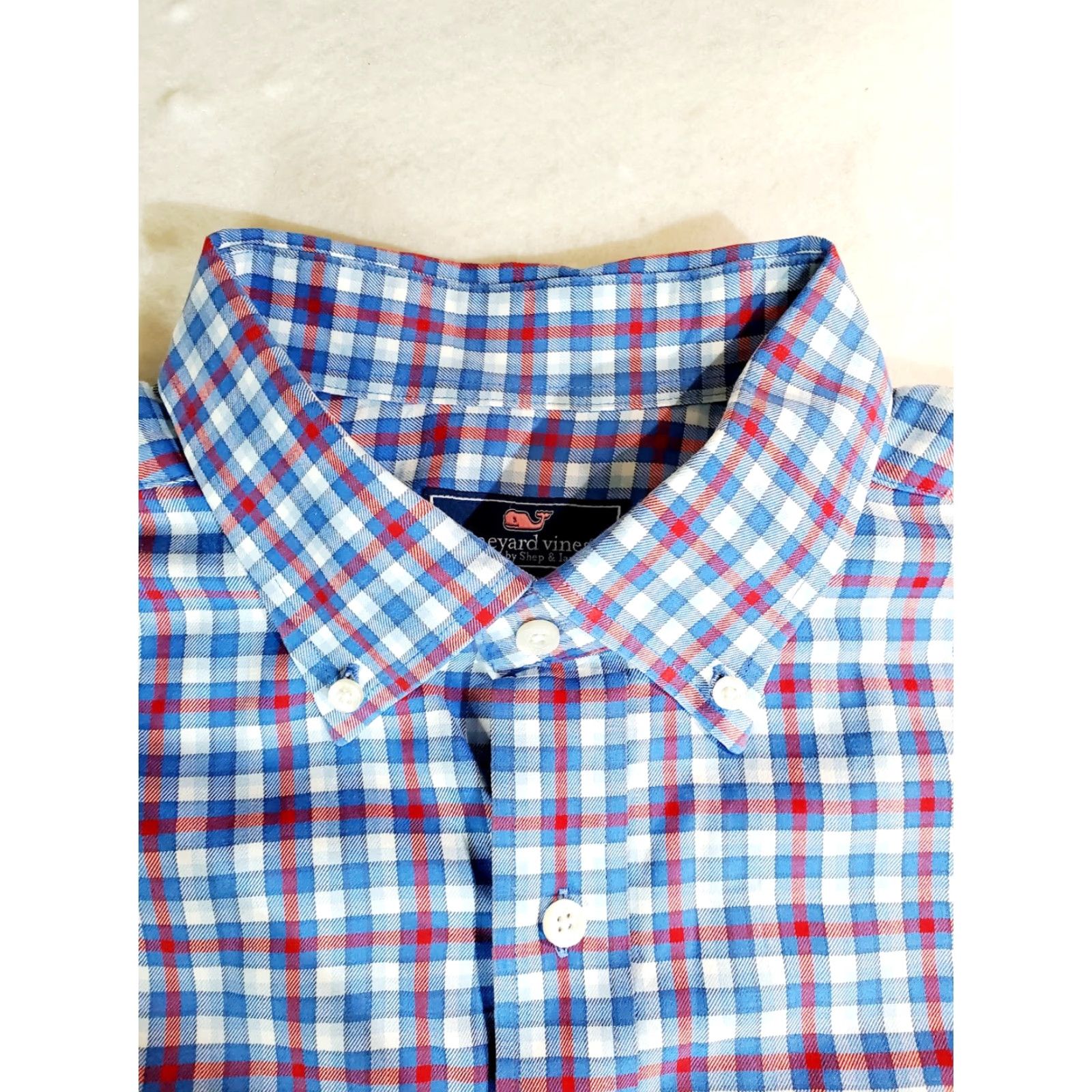 Vineyard Vines Vineyard Vines Button-Up Shirt Mens XL Blue Check Tucker Classic Fit Size US XL / EU 56 / 4 - 4 Thumbnail