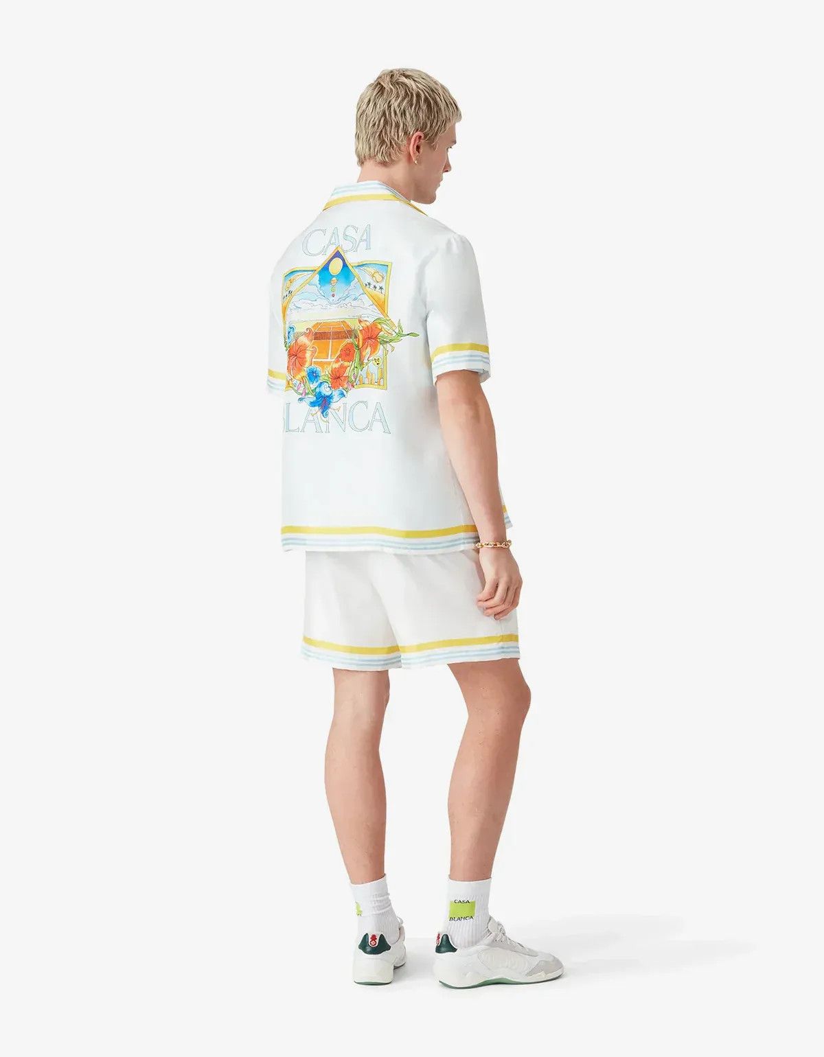 Casablanca Casablanca White Tennis Landscape Silk Shorts Size US 34 / EU 50 - 4 Thumbnail