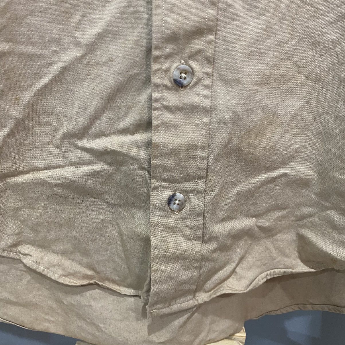 Burberry Vintage Burberrys Khaki Military Safari Work Shirt Epaulets Size US XL / EU 56 / 4 - 11 Thumbnail