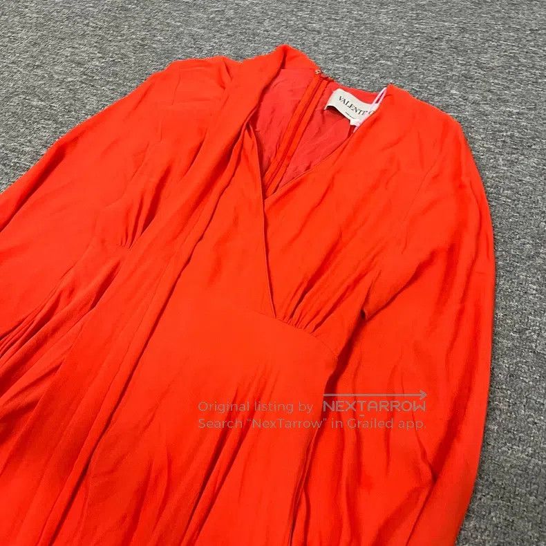 Valentino Valentino Red streamer mulberry silk dress Size M / US 6-8 / IT 42-44 - 3 Thumbnail