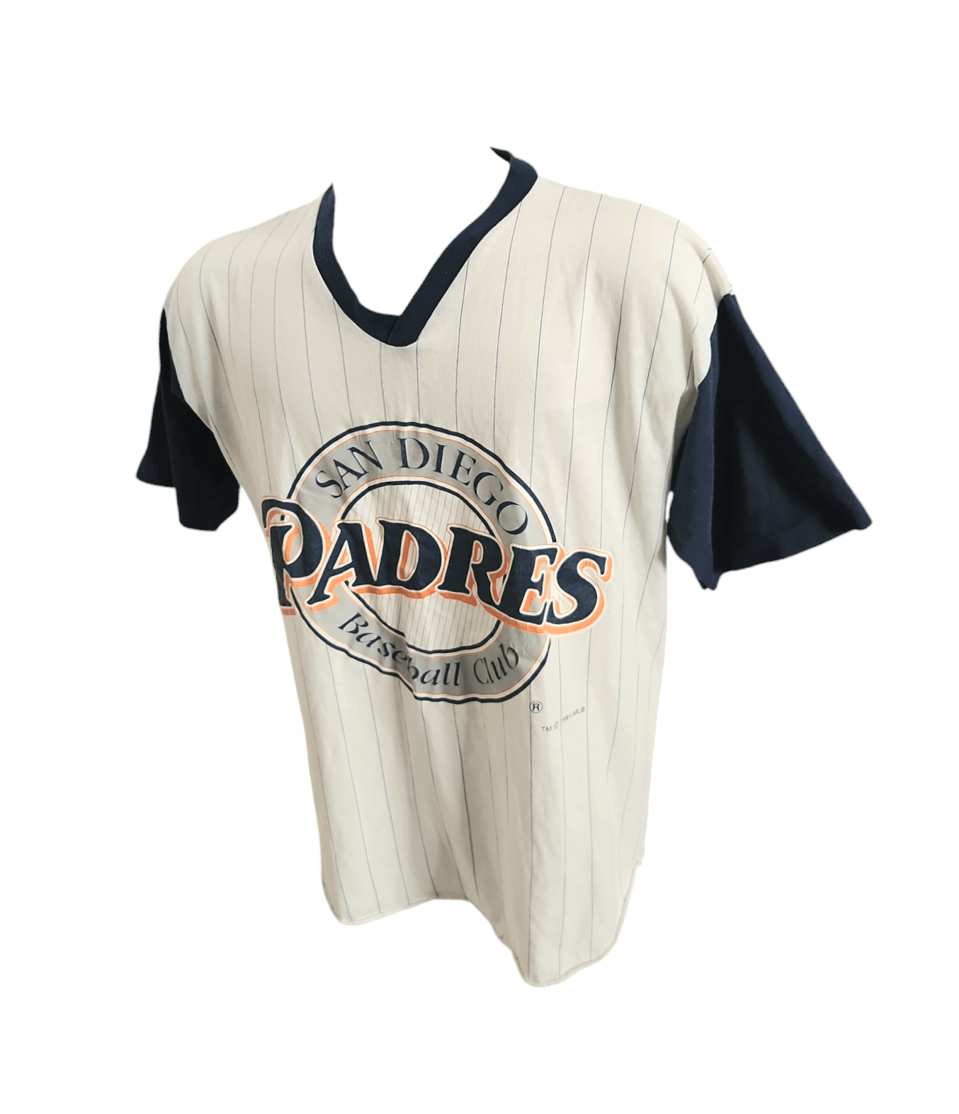 MLB × Vintage Vintage 1991 San Diego Padres Pinstripe V-neck jersey shirt Size US M / EU 48-50 / 2 - 2 Thumbnail