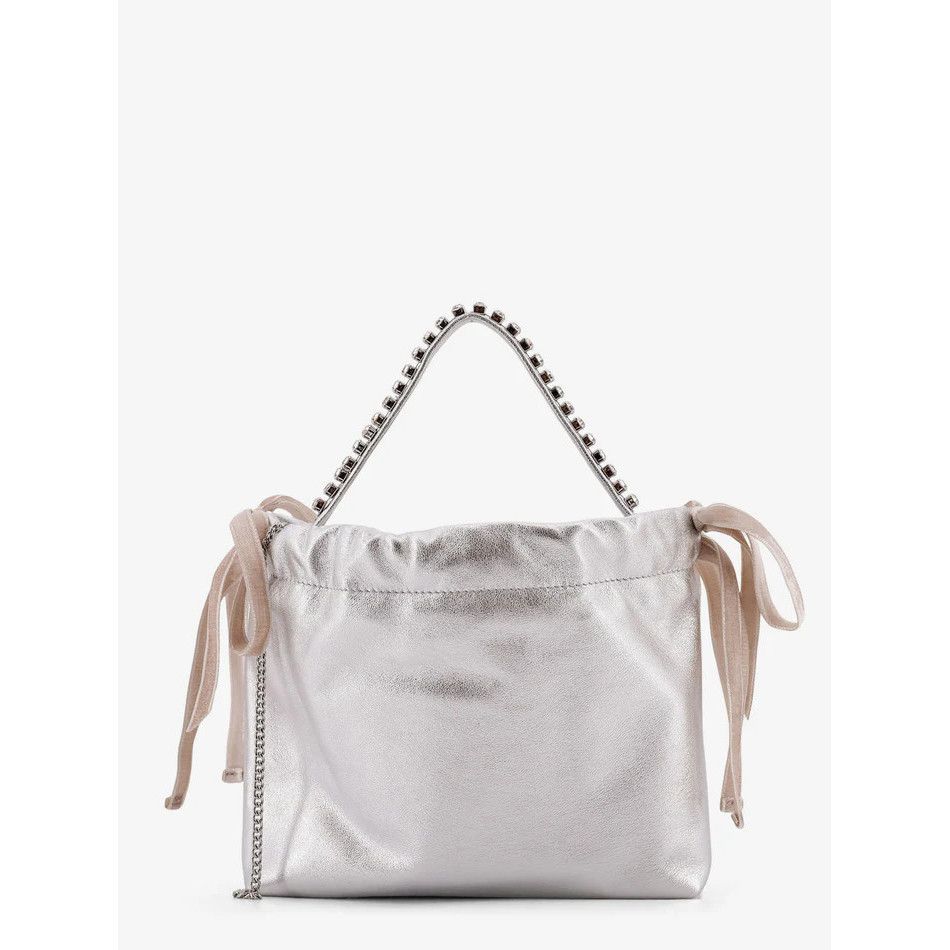 JIMMY CHOO Drawstring Silver Crossbody Bag New And Authentic