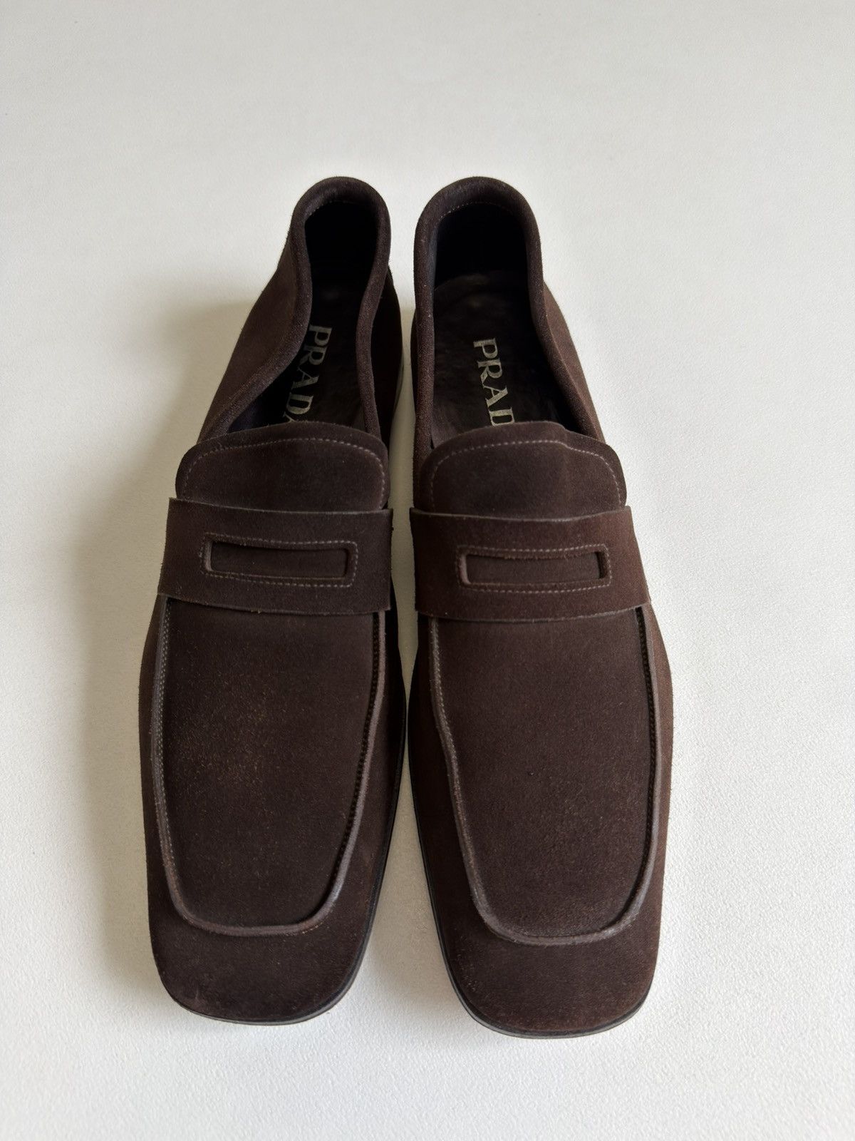 Prada Brown Suede ‘Square Toe’ Loafers Size US 8.5 / EU 41-42 - 10 Thumbnail