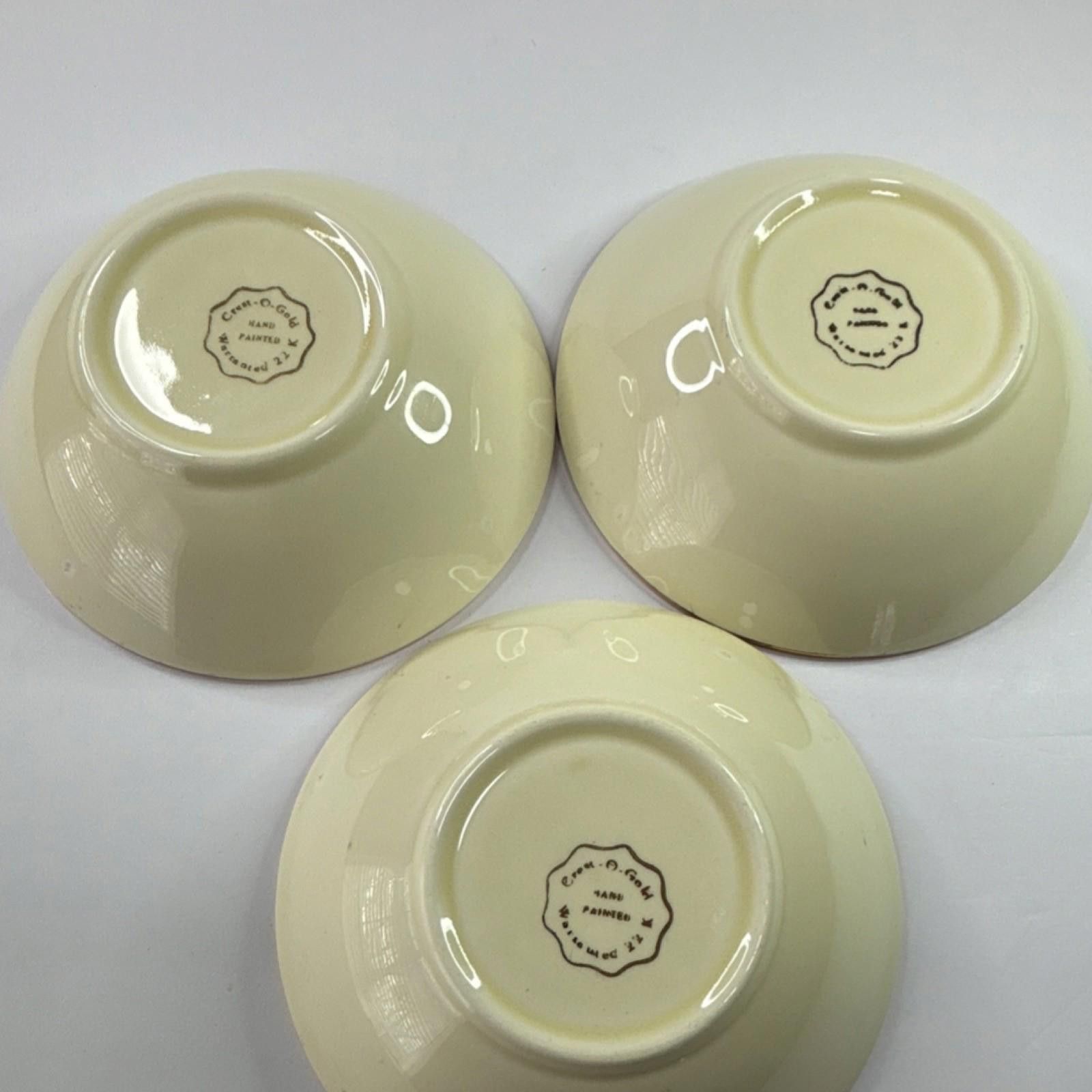 Other Crown O Gold Hand Painted Porcelain Bowls 3-Piece Set 22K Size ONE SIZE - 3 Thumbnail